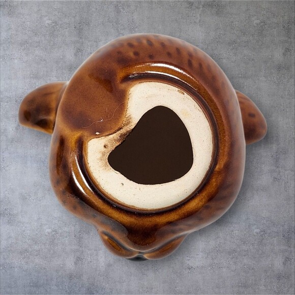 Vintage Ceramic Teddy Bear Honey Jar Brown Bear w Lid Cottagecore Cute Decor - Picture 11 of 13